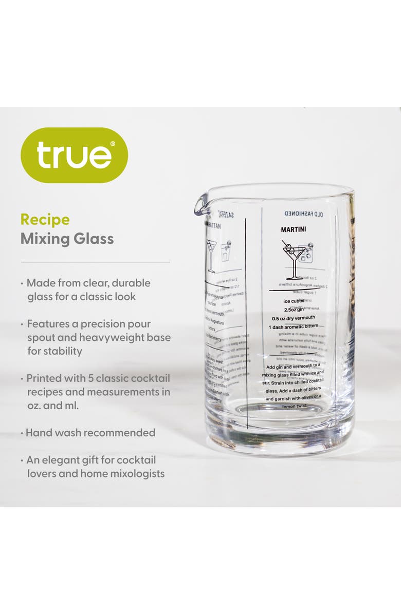 true Recipe Mixing Glass, Alternate, color, Clear