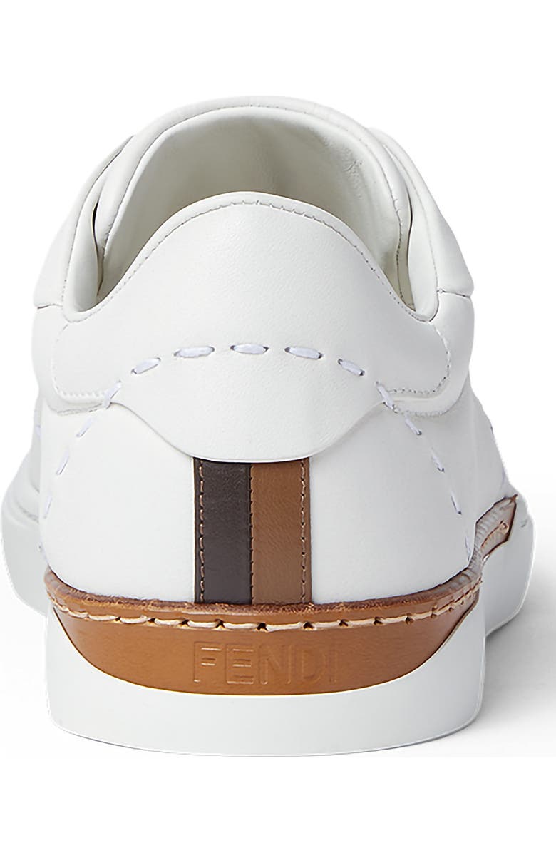 Fendi City Low Top Sneaker, Alternate, color, White/ Chocolate/ Taupe