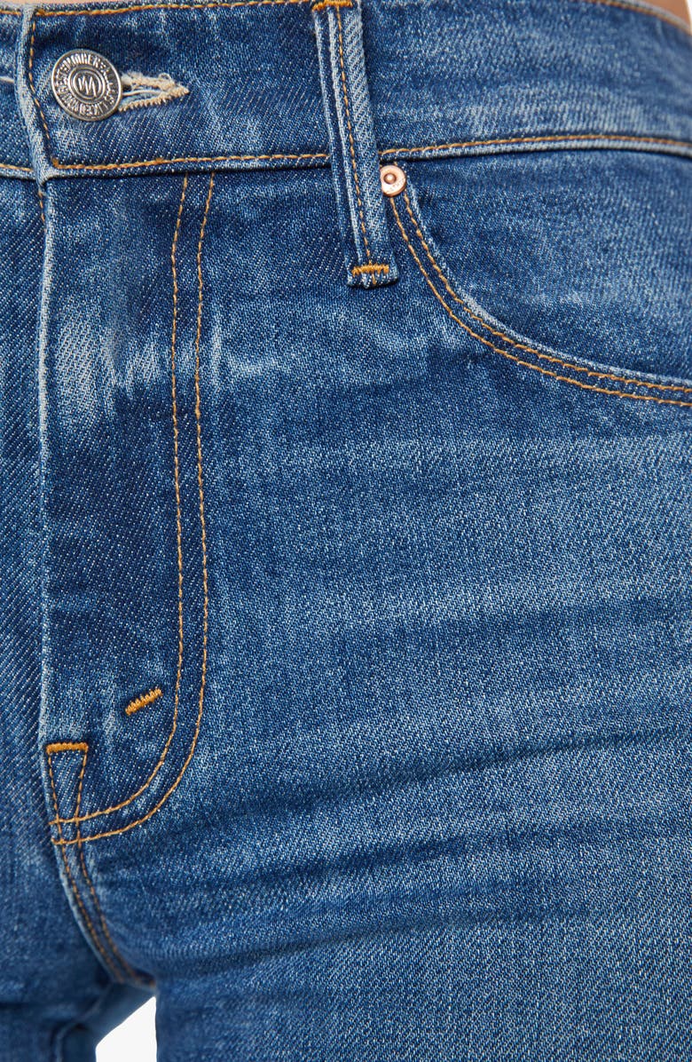 MOTHER The Weekend High Waist Stretch Denim Bootcut Jeans, Alternate, color, Its A Small World