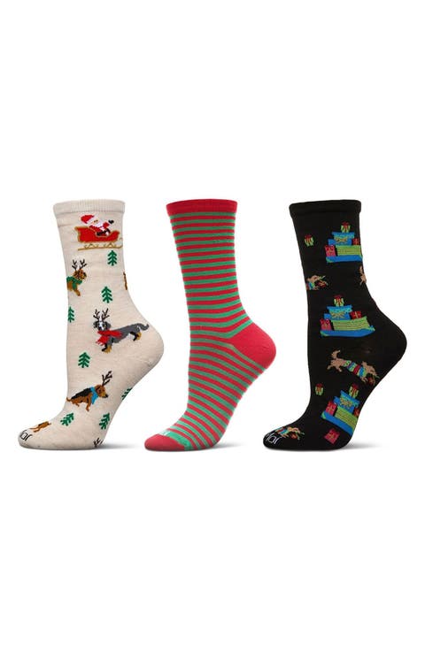 Christmas Assorted 3-Pack Crew Socks