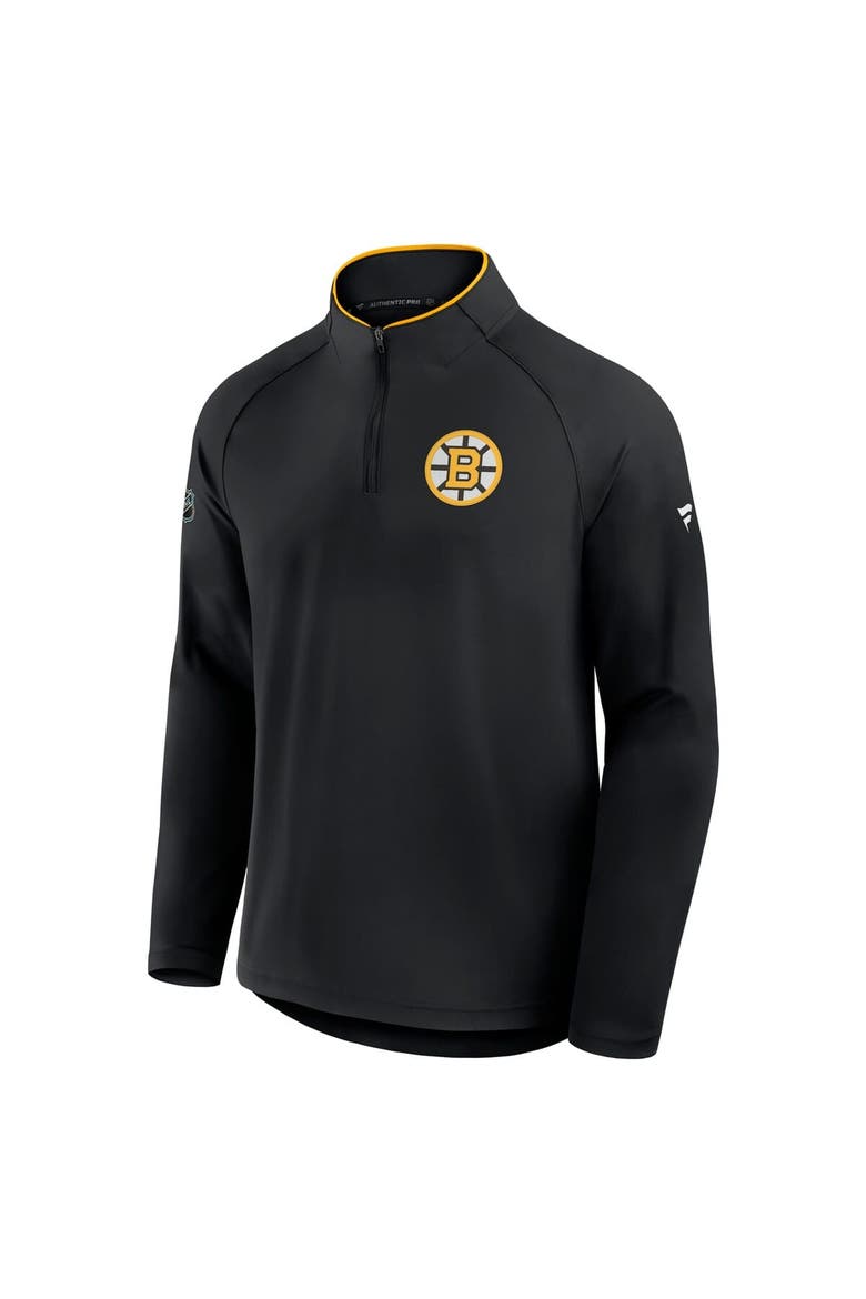 Men's Fanatics Black Boston Bruins Authentic Pro Rink Training Quarter-Zip Pullover, Alternate, color, Black
