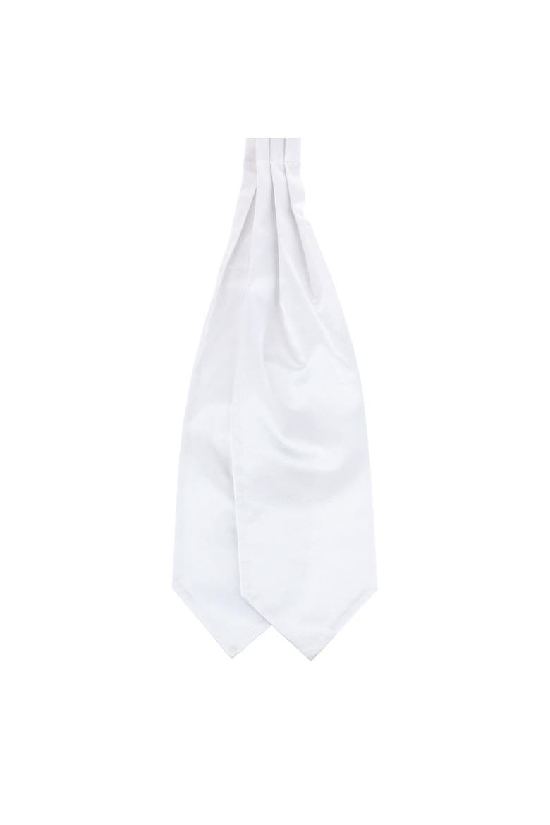 Grant Solid Colored Silk Ascot, Alternate, color, White