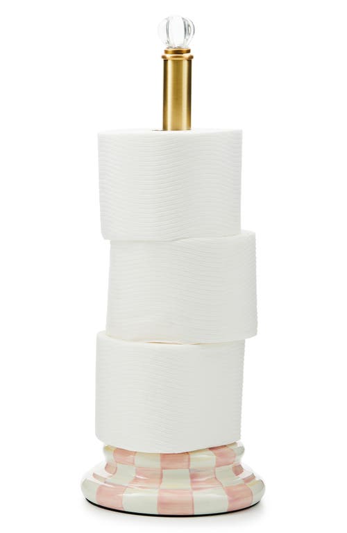Mackenzie-childs Mackenzie Childs Rosy Check® Toilet Tissue Holder In Pink