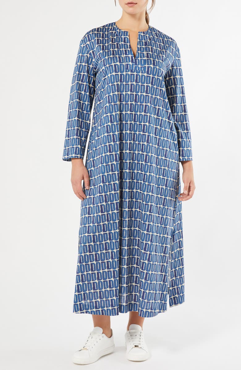 Marina Rinaldi Ancella Cotton Jersey Midi Dress, Main, color, Navy