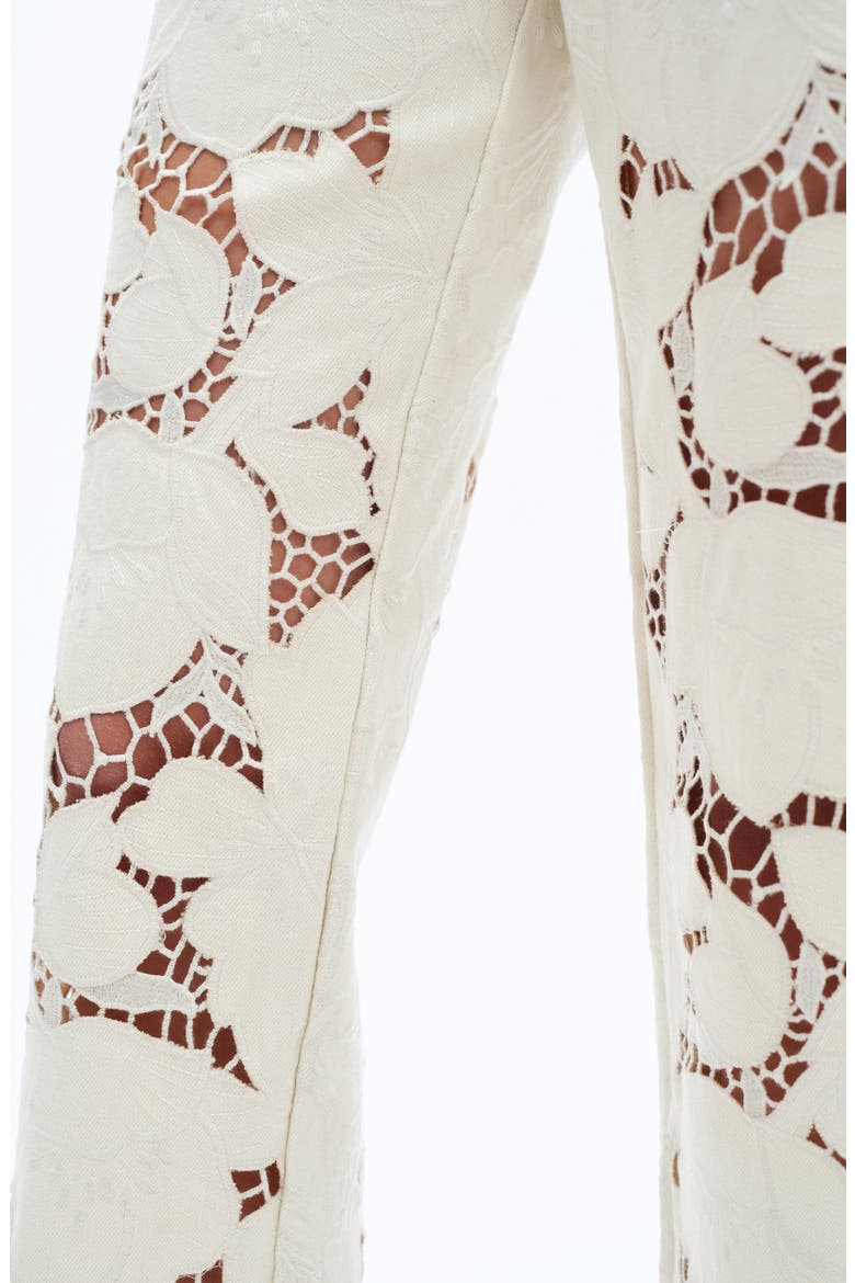 Lace Straight Leg Jeans, Alternate, color, BEIGE