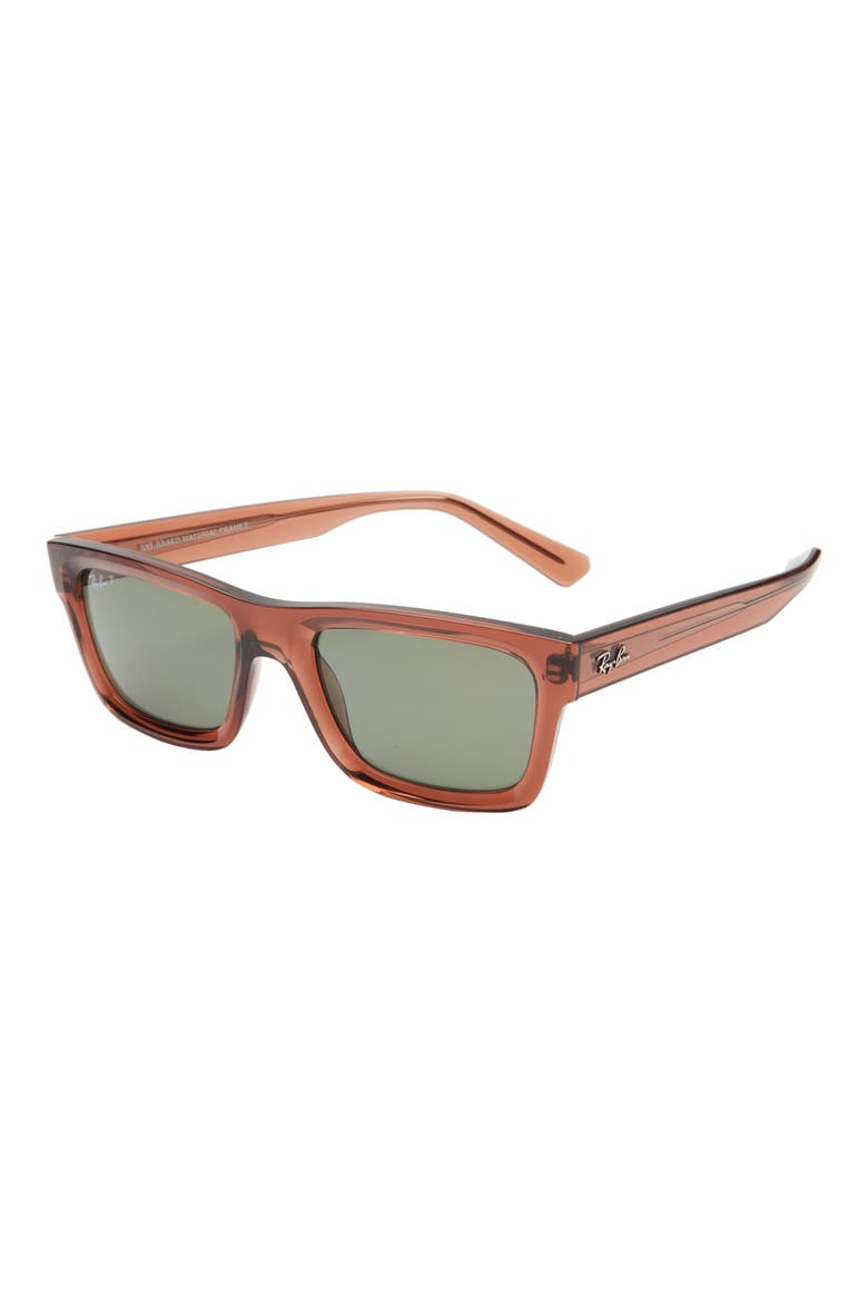 Warren 54mm Polarized Rectangular Sunglasses, Alternate, color, BROWN/ GREEN