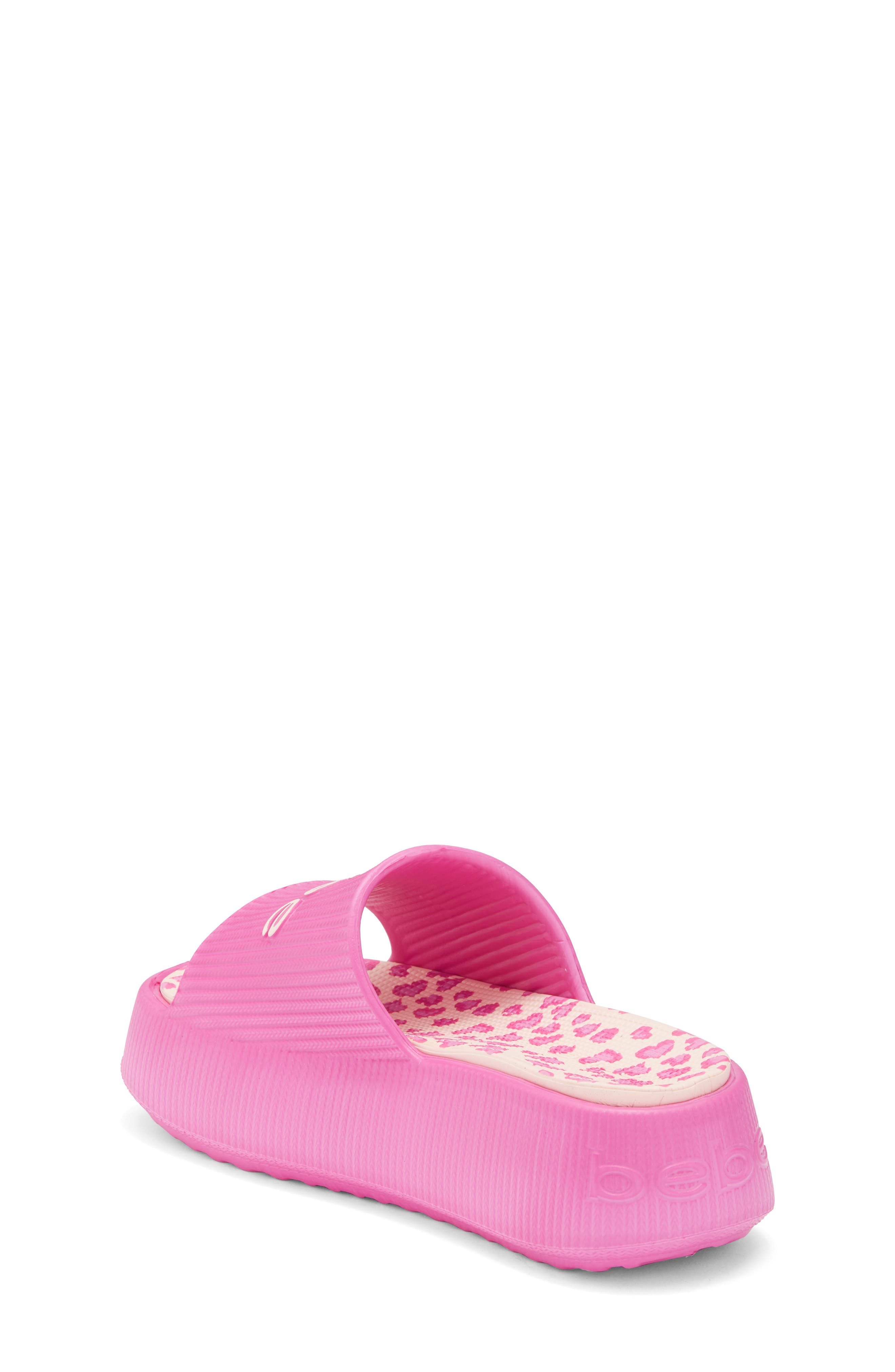 bebe Kids' Logo Accent Platform Slide Sandal, Alternate, color, 
