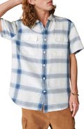 Lucky Brand Plaid Notch Collar Button-Up Shirt