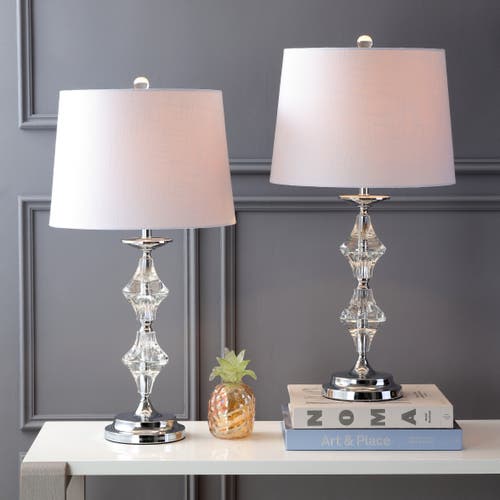 Jonathan Y Madison 27.5" Crystal Led Table Lamp, Clear/chrome In Clear/chrome