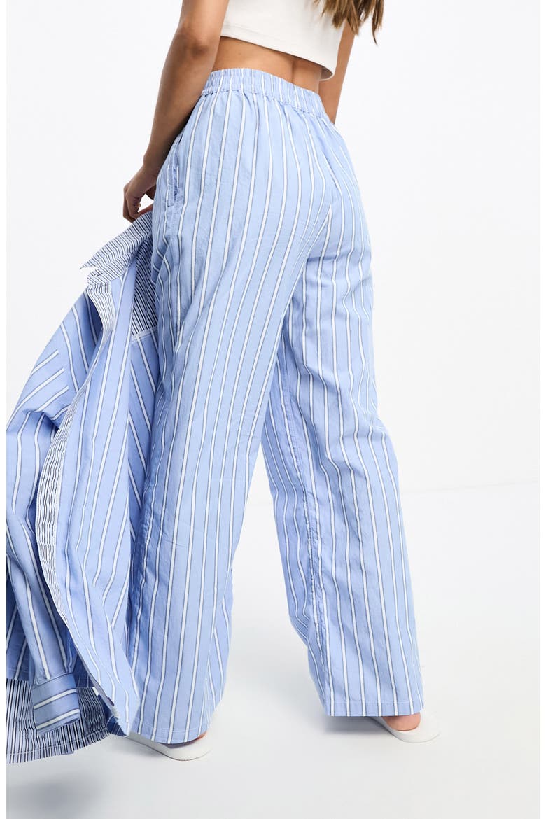 Stripe Pull-On Wide Leg Pants, Alternate, color, LIGHT BLUE
