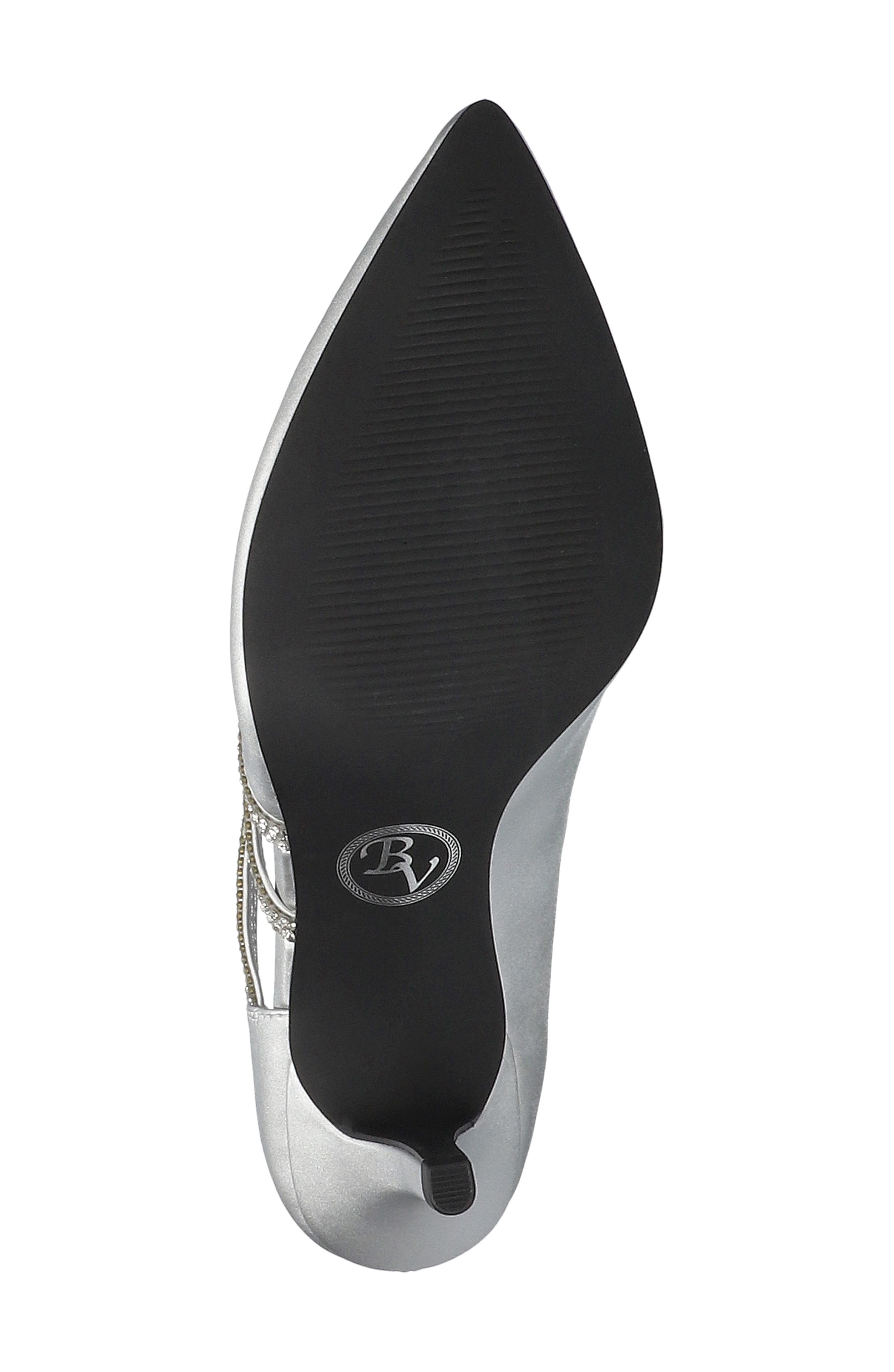 Azalea Bella Vita Crystal Embellished Pump, Alternate, color, SILVER SATIN-STONES