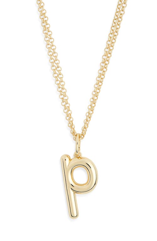 Leith Lowercase Initial Bubble Pendant Necklace In Gold