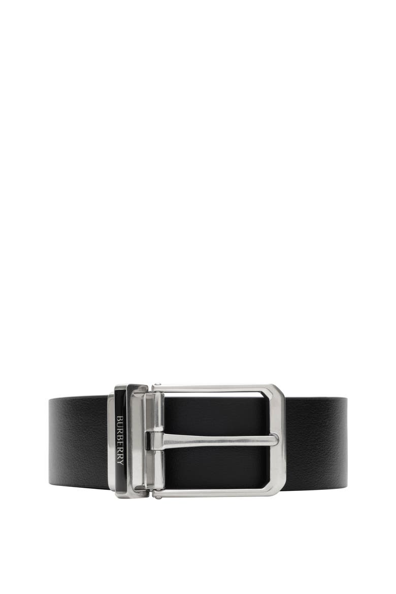 Reversible Leather Enamel Logo Belt, Main, color, Ink blue/black