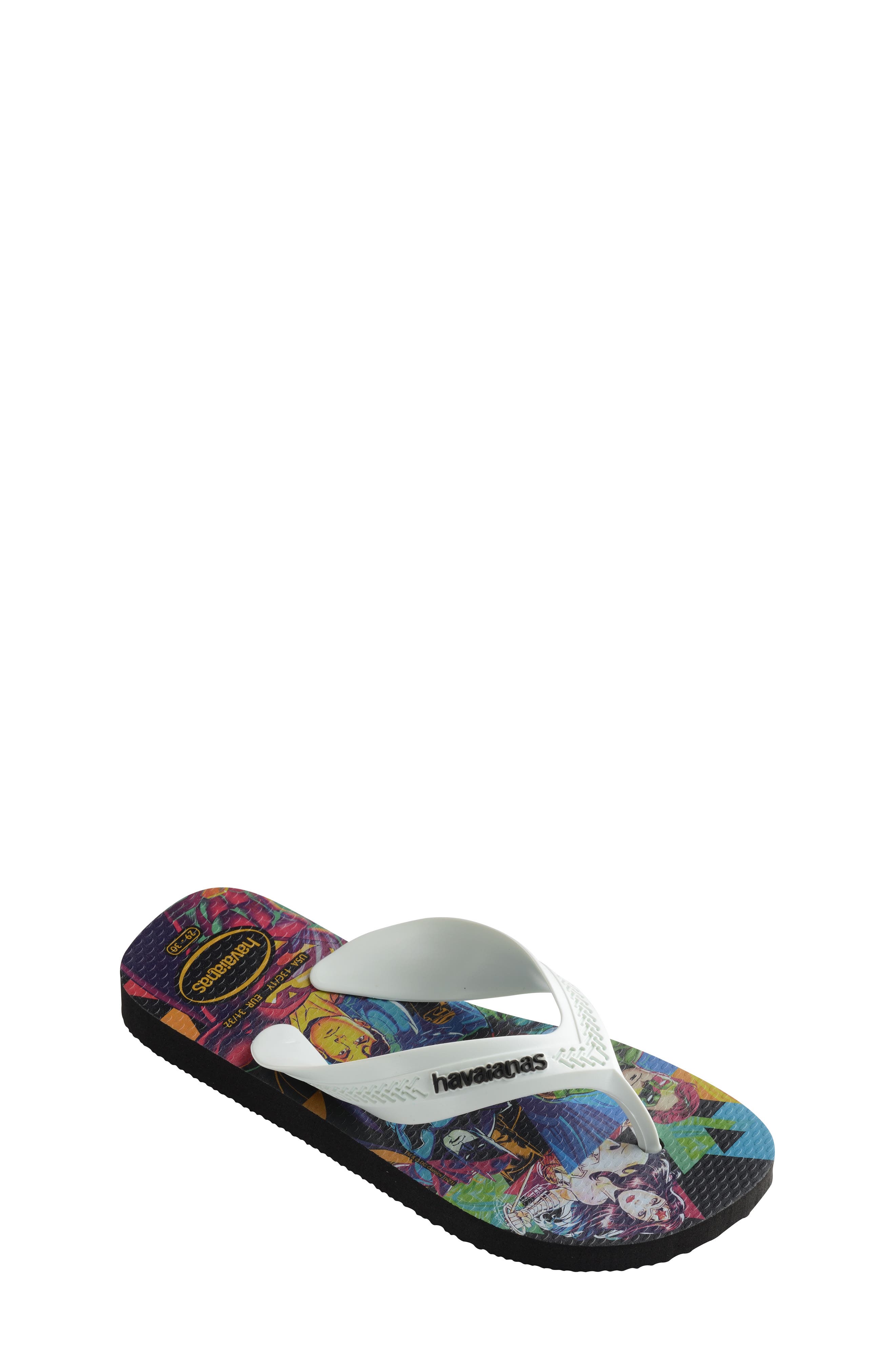 'Batman™ - Max Heroes' Flip Flop, Main, color, BLACK/ WHITE