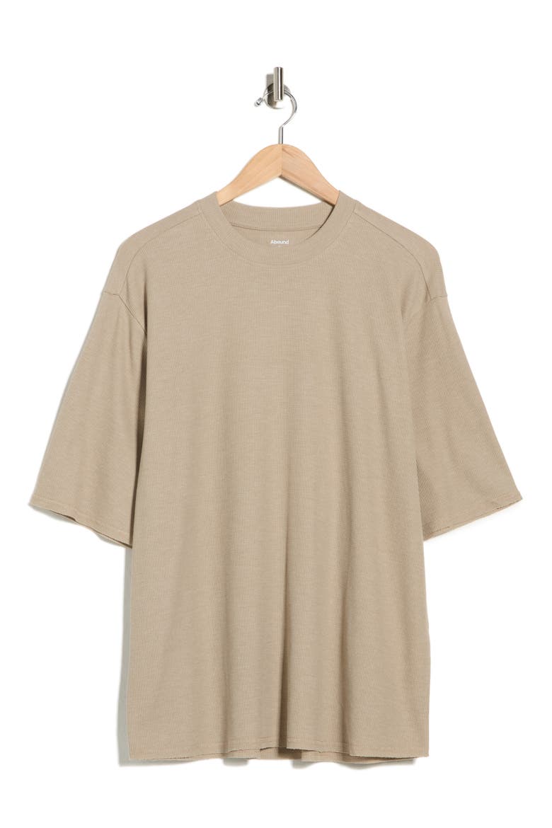 Oversize Thermal T-Shirt, Alternate, color, TAN TEAK