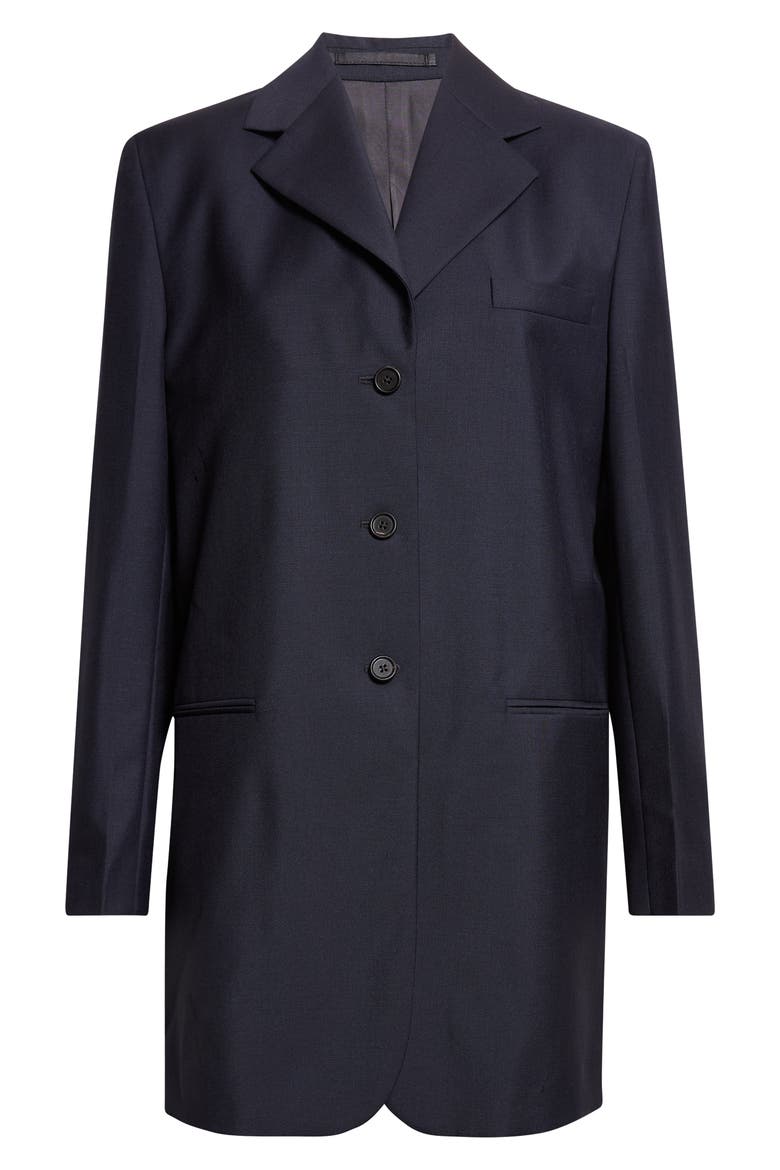 Single Breasted Tailored Virgin Wool & Mohair Jacket, Main, color, DARK BLUE