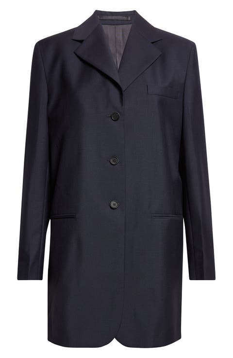 Single Breasted Tailored Virgin Wool & Mohair Jacket