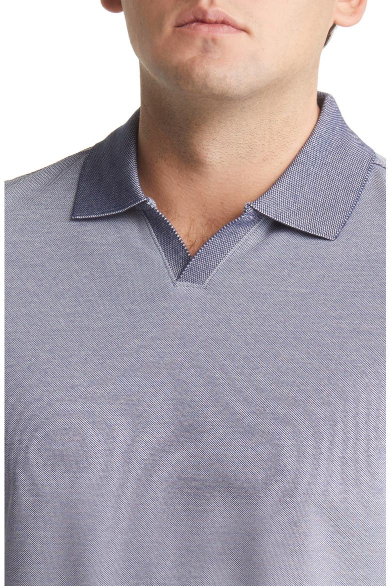 Farnsworth Short Sleeve V-Neck Piqué Polo, Alternate, color, NAVY