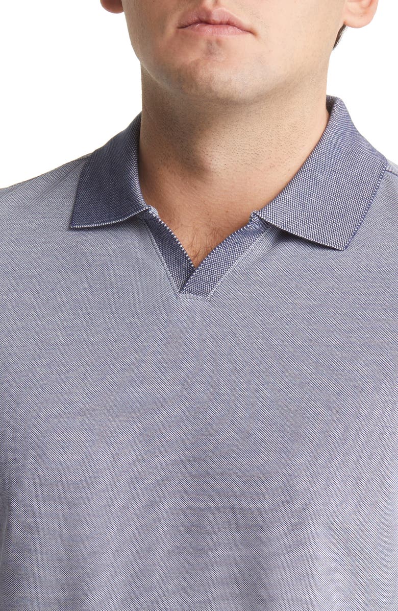 Robert Barakett Farnsworth Short Sleeve V-Neck Piqué Polo, Alternate, color, Navy