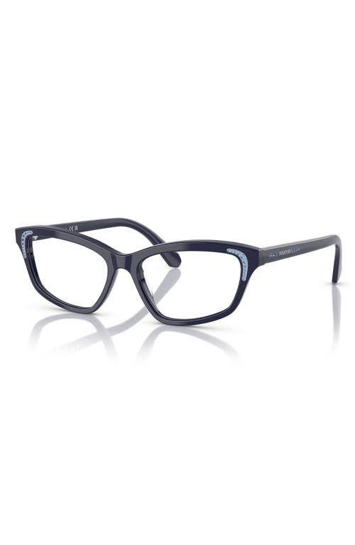 Swarovski 52mm Irregular Optical Glasses In Navy