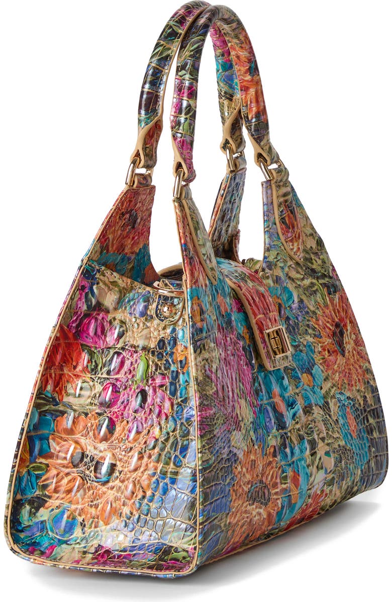 Brahmin Adrian Croc Embossed Leather Shoulder Bag, Alternate, color, Lasso