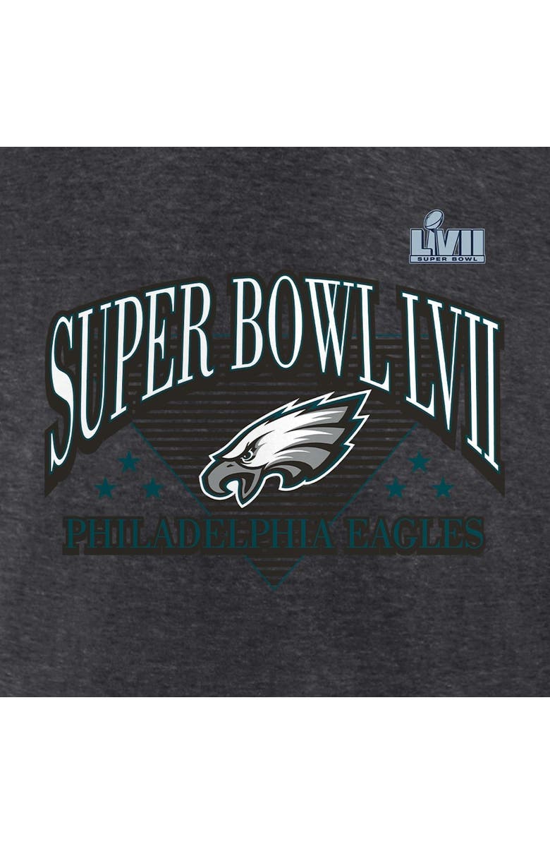 FANATICS Men's Fanatics Branded Heather Charcoal Philadelphia Eagles Super Bowl LVII Tri-Blend Triangle Strategy T-Shirt, Alternate, color, 