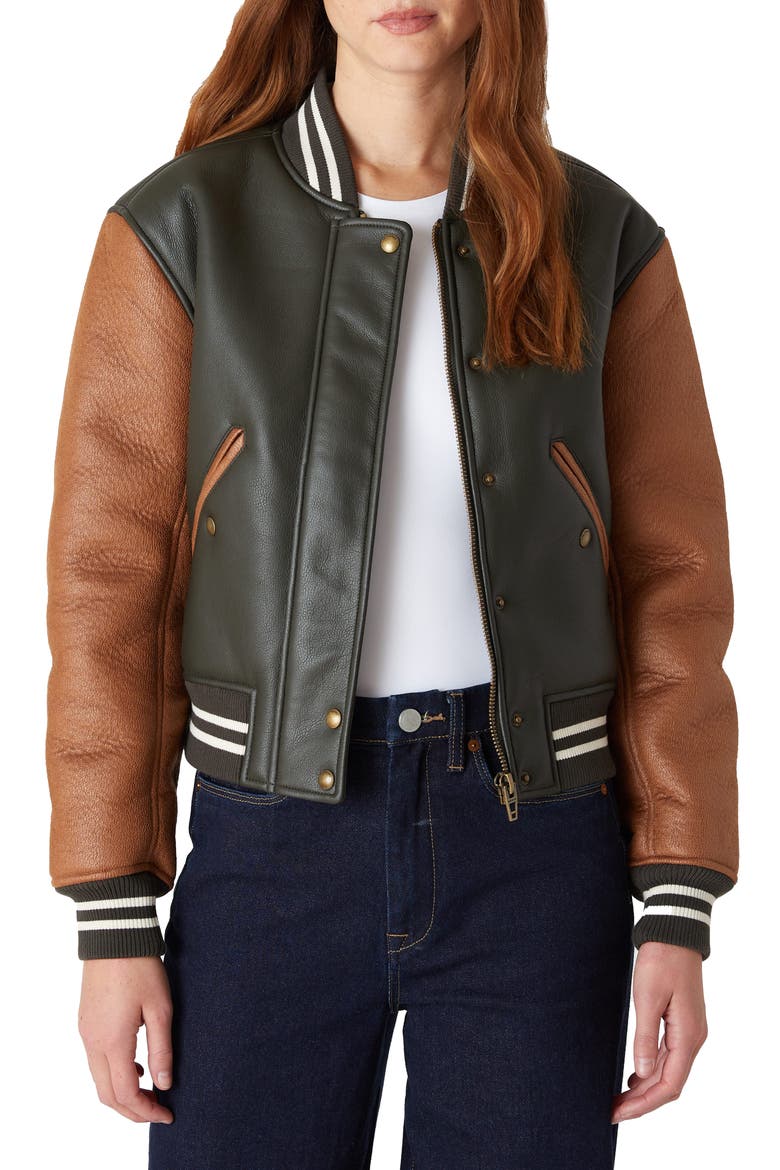 Bonded Faux Leather Bomber Jacket, Main, color, ALL NIGHTER