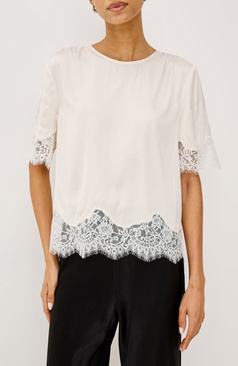 Sonora Lace Trim Short Sleeve Top