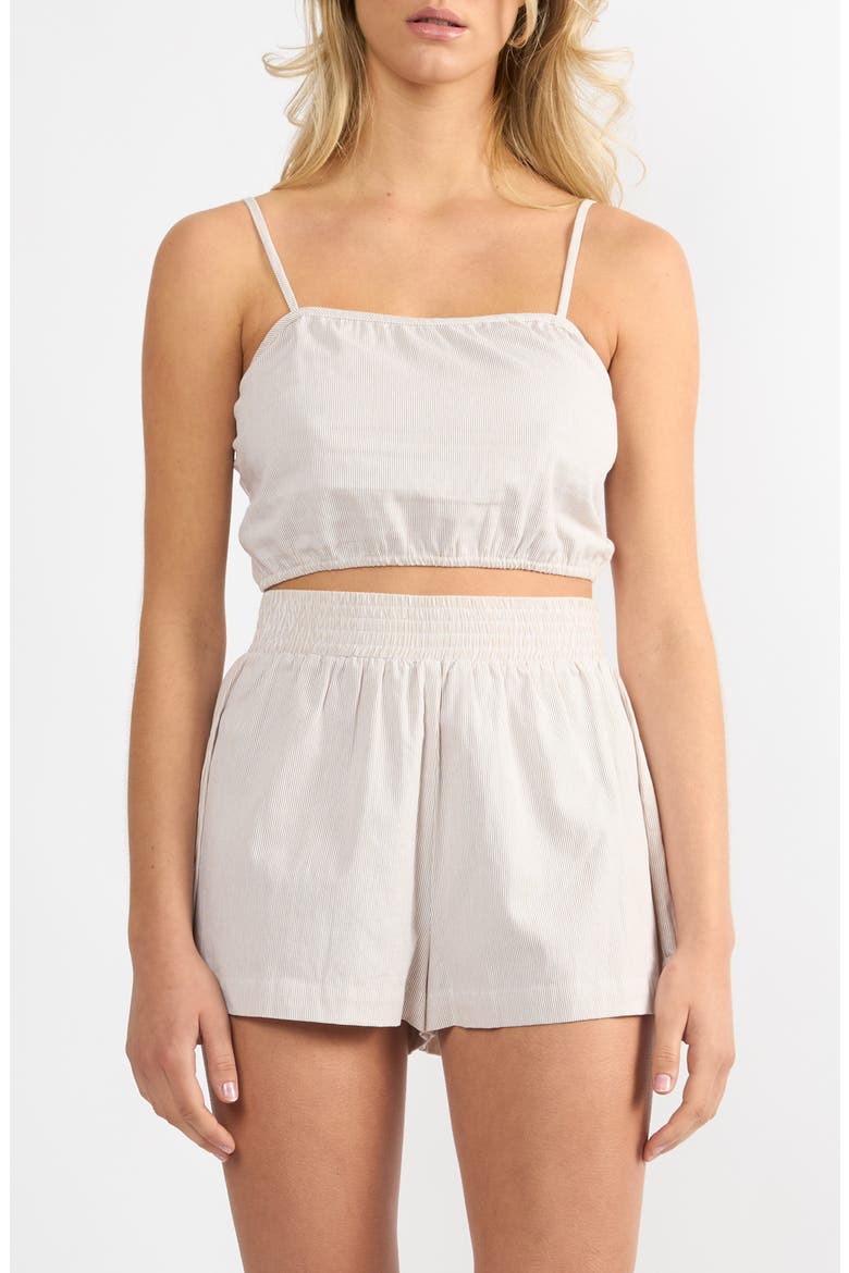 Everyday Stripe Cotton Mini Top, Main, color, TAN STRIPE