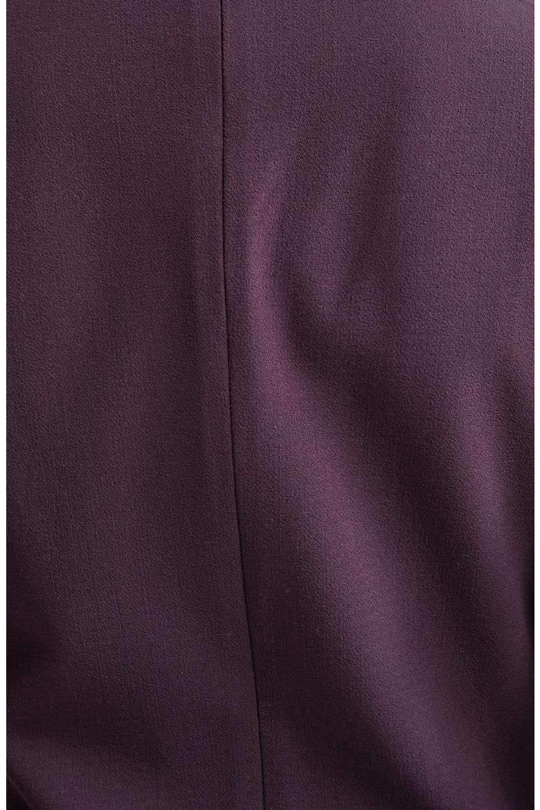 Gathered Wool Blend Crepe Midi Dress, Alternate, color, FIG