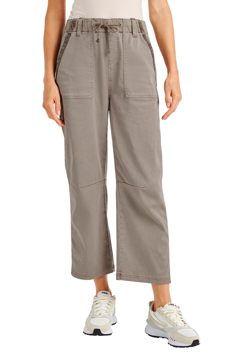 Splendid Gianna Crop Drawstring Pants, Main, color, Tawny