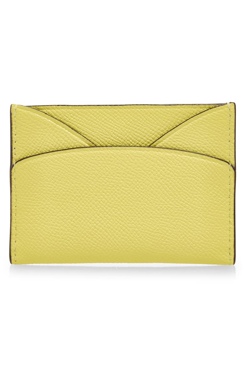 Romy Leather Card Case, Alternate, color, YELLOW SKY