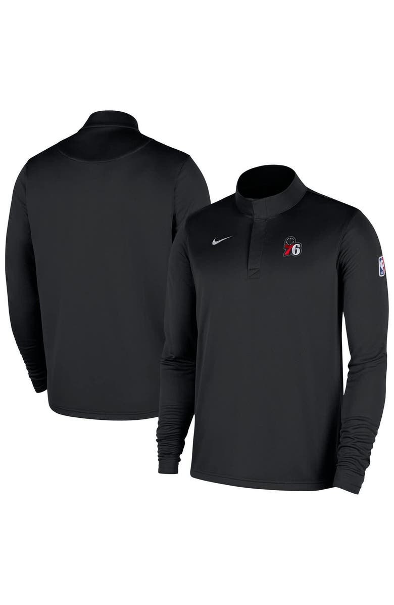 Nike Men's Nike Black Philadelphia 76ers 2025/26 Authentic Coaches Quarter-Zip Dri-Fit Top, Main, color, Black
