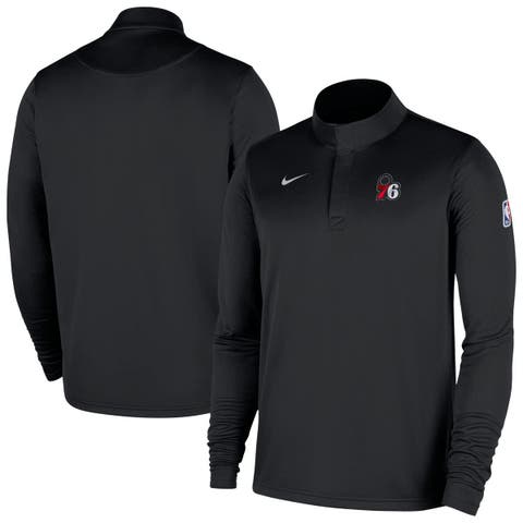 Men's Nike Black Philadelphia 76ers 2025/26 Authentic Coaches Quarter-Zip Dri-Fit Top