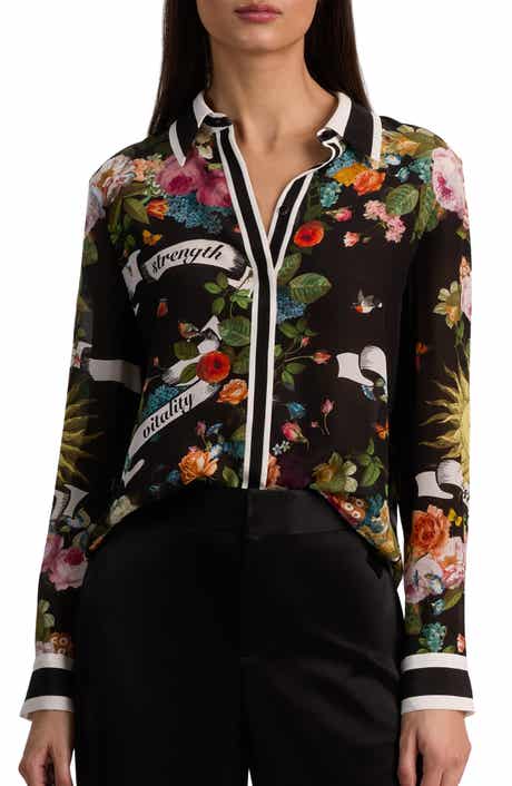 Willa Printed Silk Button-Up Shirt