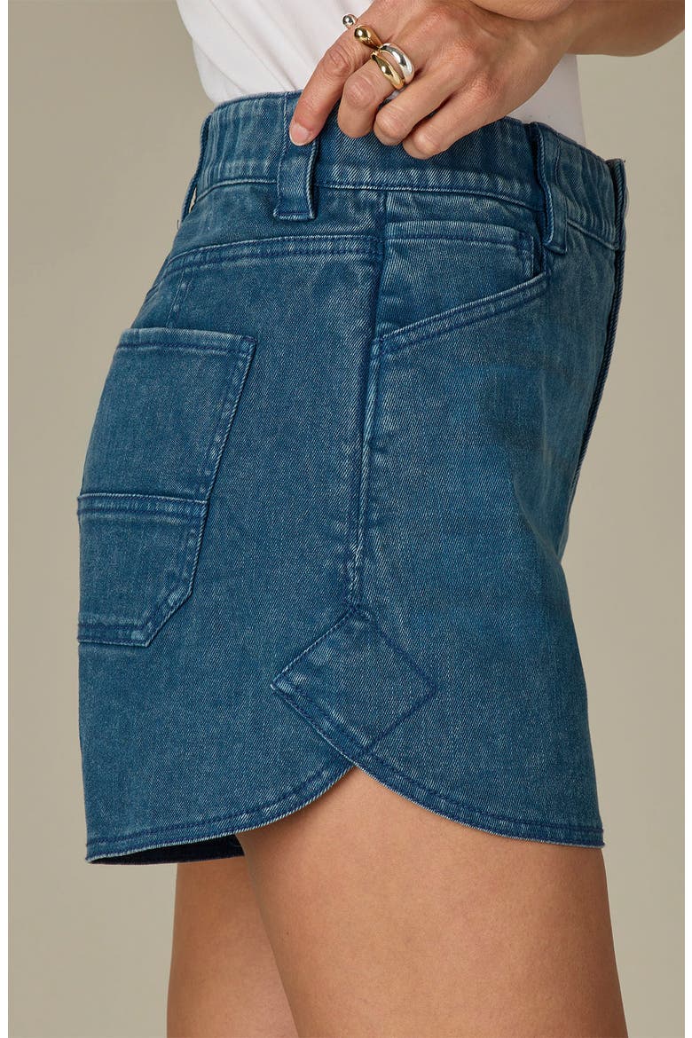 Skyrise Dolphin Hem Denim Shorts, Alternate, color, MOROCCAN BLUE