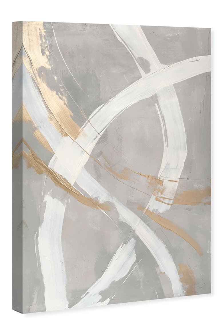 Silvered Spirals Canvas Wall Art, Alternate, color, GOLD
