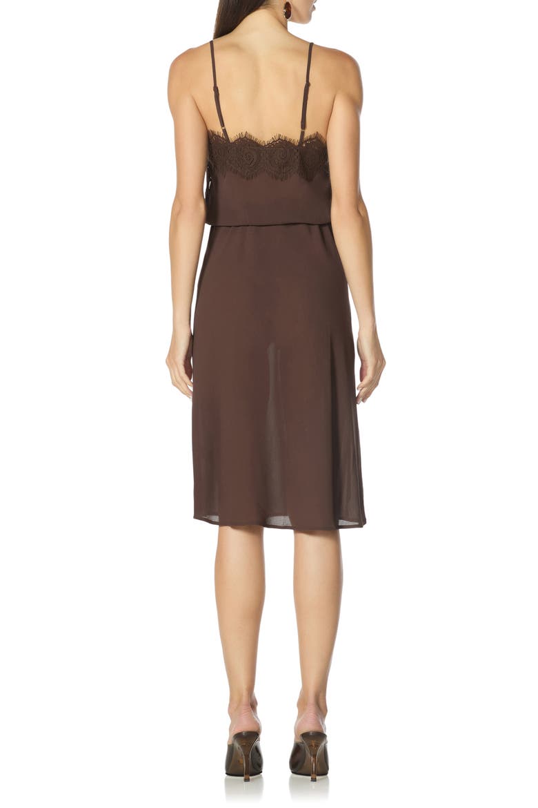 Tabitha Lace Trim Midi Dress, Alternate, color, ESPRESSO