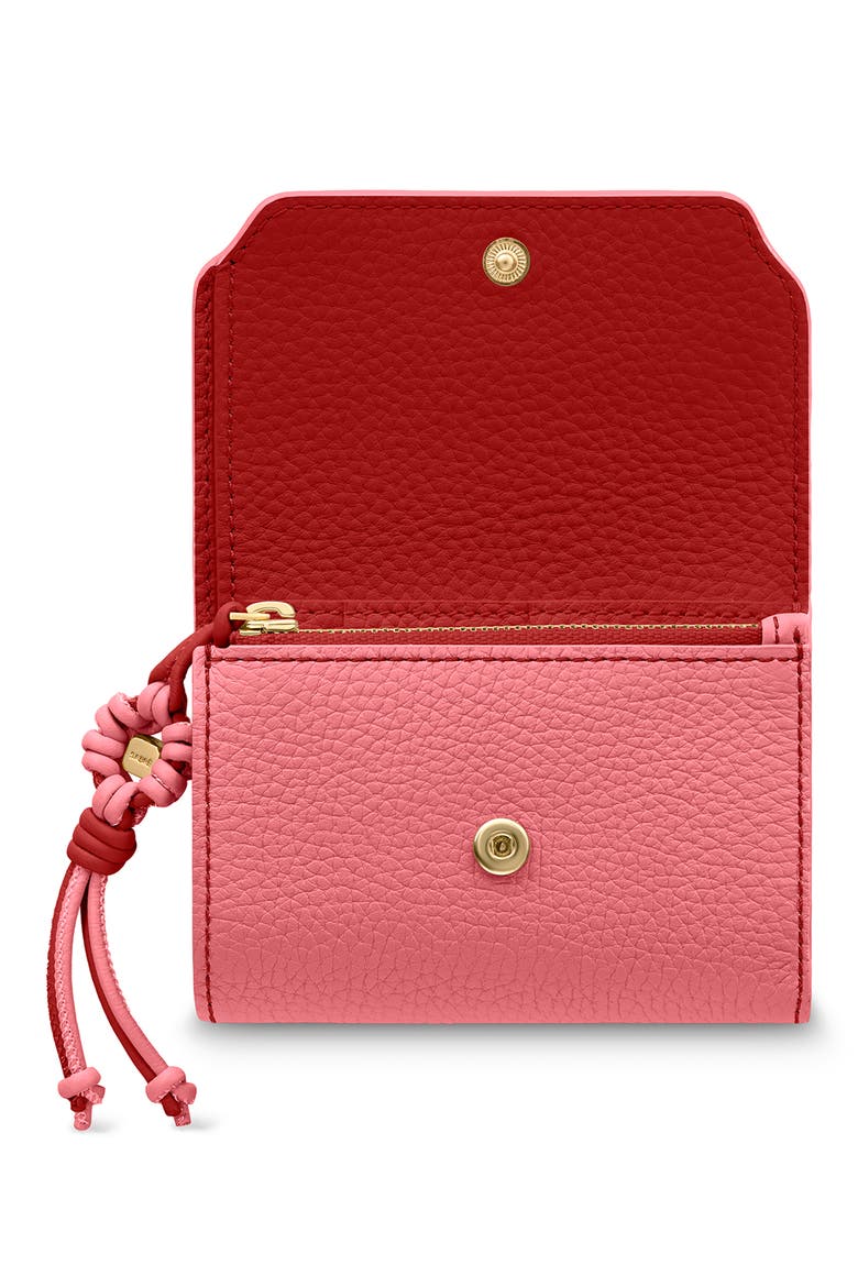 Bloom Edition Leather Trifold Wallet, Alternate, color, Candy Brick