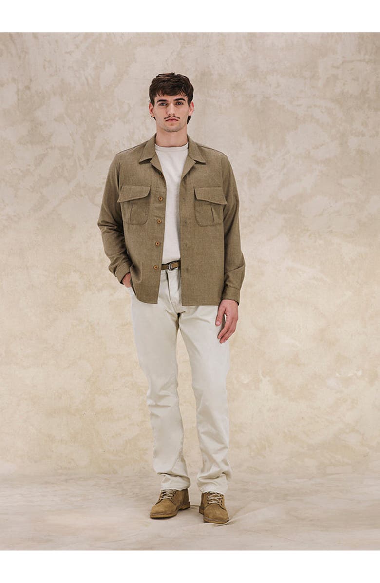 Fortela Fox Virgin Wool Overshirt, Alternate, color, Olive