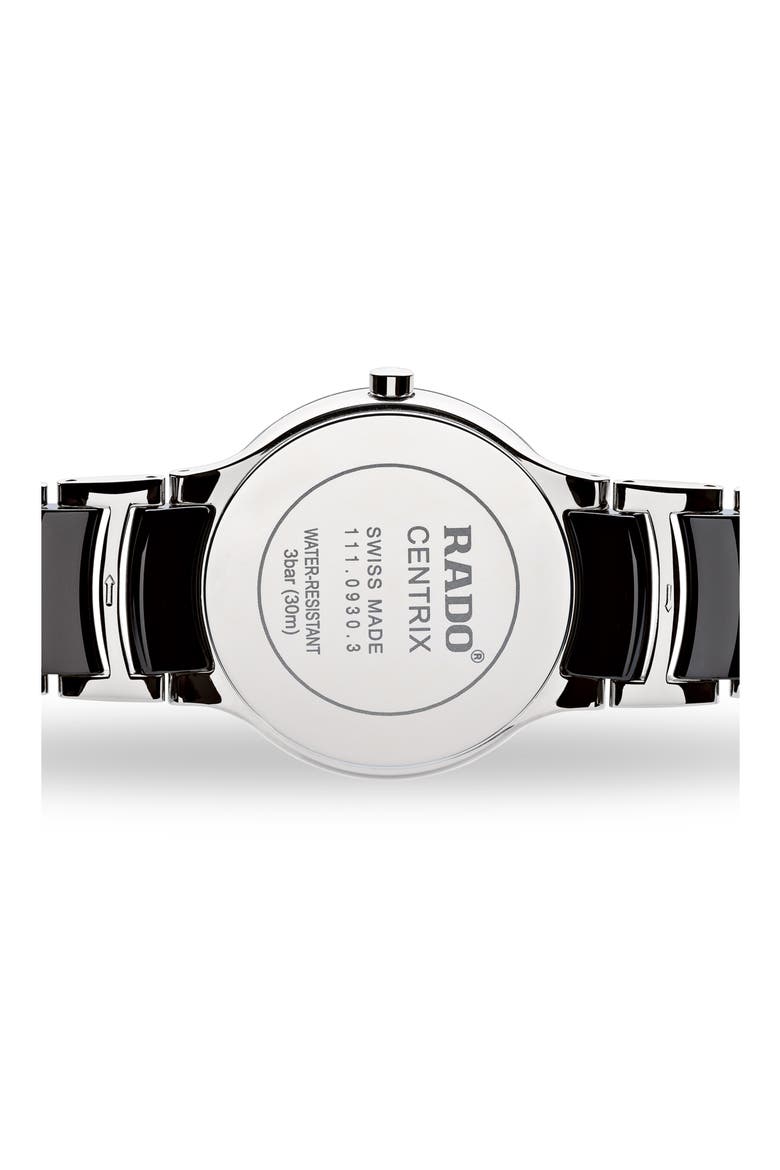 Centrix Diamond Bracelet Watch, 28mm, Alternate, color, SILVER/ BLACK