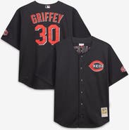 Mitchell & Ness Men's Mitchell & Ness Ken Griffey Jr. Black Cincinnati Reds Big & Tall Cooperstown Mesh Batting Practice Jersey
