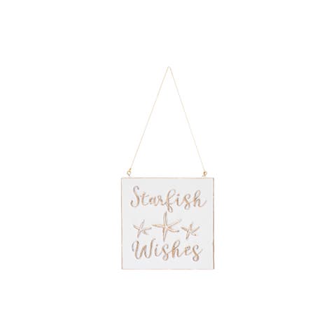 Starfish Wishes Ceramic Coastal Christmas Tree Ornament