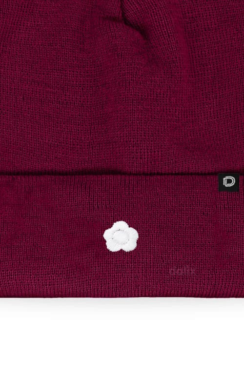 Dalix Lil Flower Beanie Cap In Burgundy