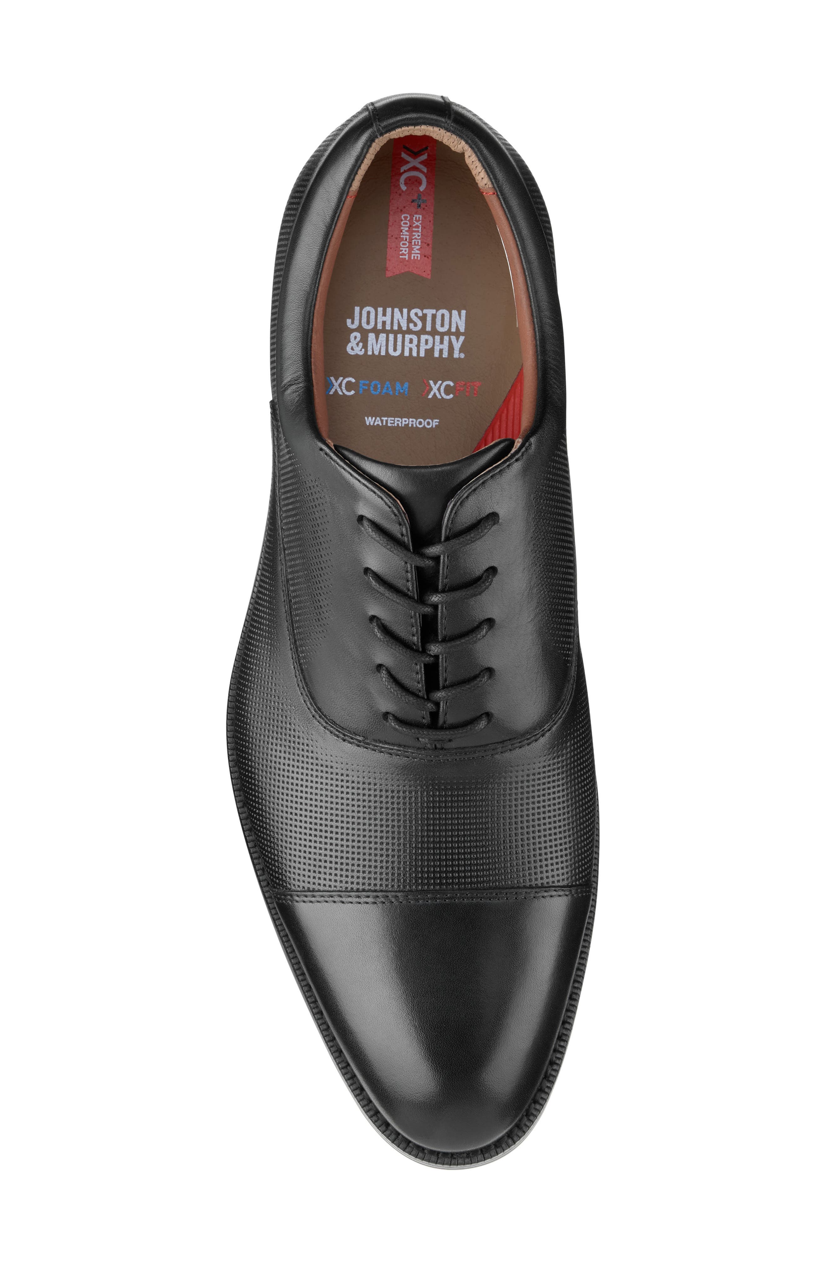 Copley XC Waterproof Cap Toe Oxford, Alternate, color, BLACK WATERPROOF FULL GRAIN