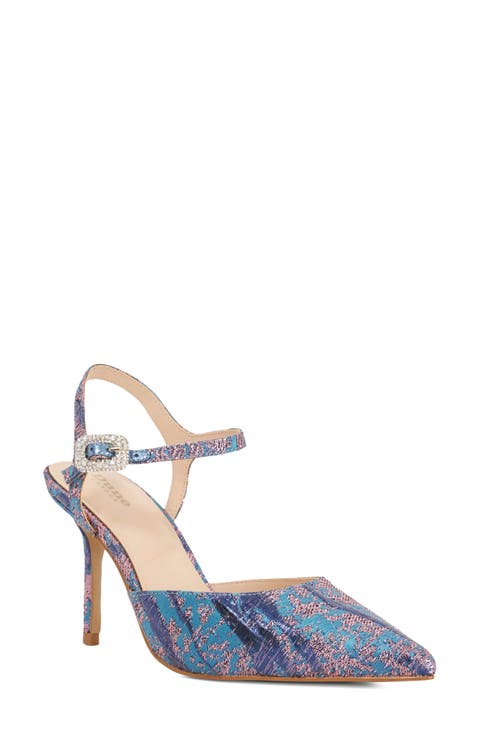 Channel Ankle Strap Pointed Toe Pump (Women)