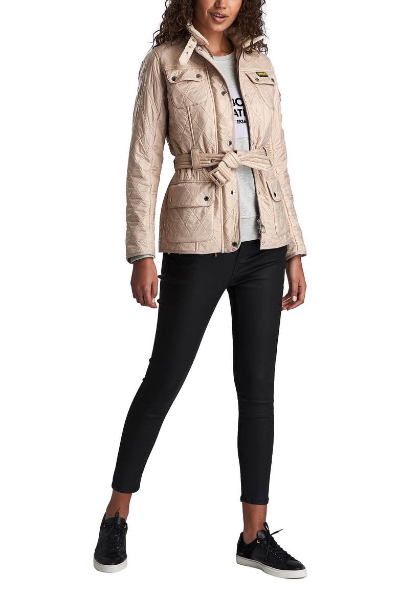 Water Resistant Polarquilt Moto Jacket, Alternate, color, OYSTER