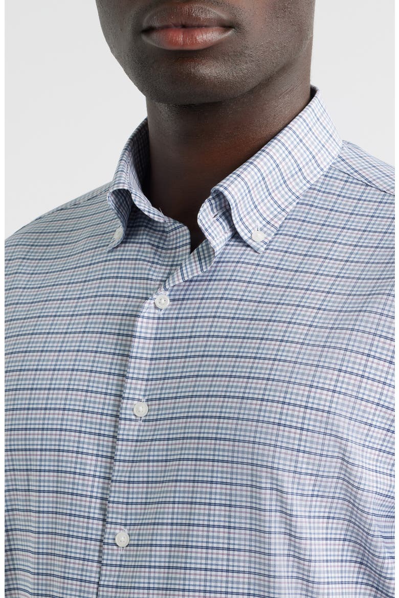 Leavenworth Check Performance Twill Button-Down Shirt, Alternate, color, BLUE HAZE
