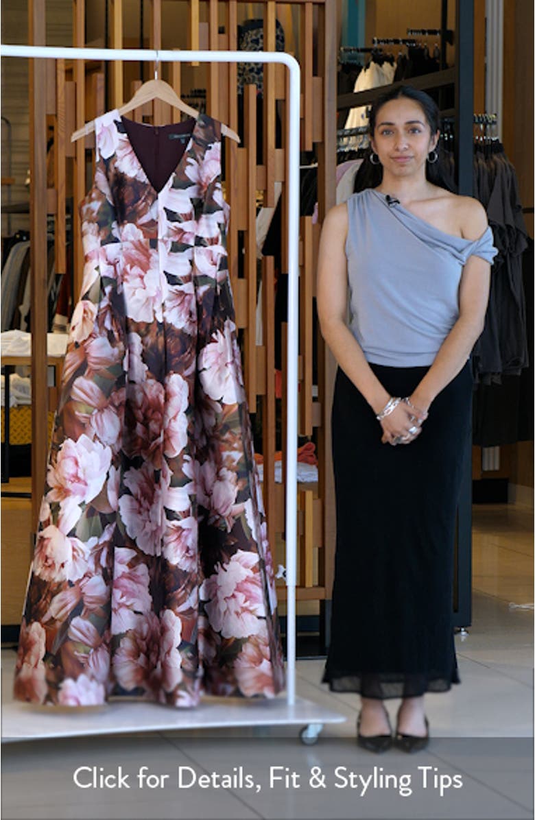 Floral Box Pleat Sleeveless Ballgown, sales video thumbnail