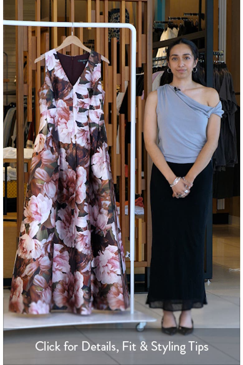 Floral Box Pleat Sleeveless Ballgown video
